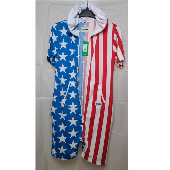 Tipsy Elves  Short Sleeve Jumpsuit 4th of July Romper MSRP $70 Men's L - Picture 2 of 10